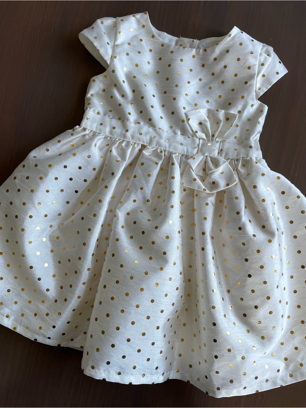 Just One You Carter’s Special Occasion Ivory Gold Formal Dress w/ Bow Size 12M